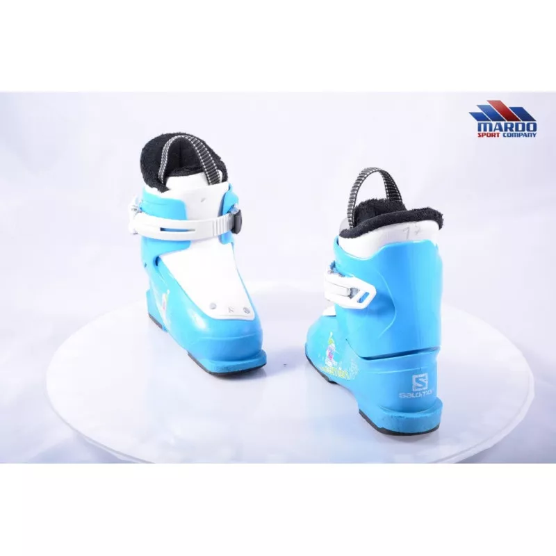 Chaussures Ski Enfant/junior SALOMON T1 YETI, RATCHET Buckle, BLUE/white ( En PARFAIT état ) 9 Chaussures Ski Enfant/junior SALOMON T1 YETI, RATCHET Buckle, BLUE/white ( En PARFAIT état ) – Image 7