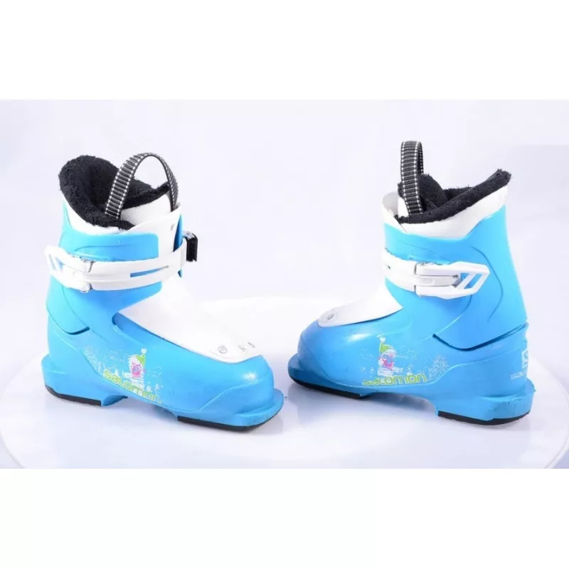 Chaussures Ski Enfant/junior SALOMON T1 YETI, RATCHET Buckle, BLUE/white ( En PARFAIT état ) 3 Chaussures Ski Enfant/junior SALOMON T1 YETI, RATCHET Buckle, BLUE/white ( En PARFAIT état )