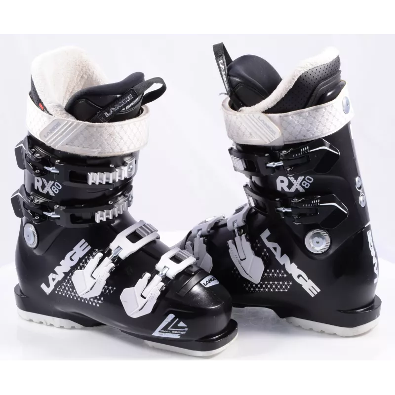 Chaussures Ski Femme LANGE RX 80 W L. V., Polyurethane, Dual Core, 3M Thinsulate, BLACK/white ( En PARFAIT état ) 3 Chaussures Ski Femme LANGE RX 80 W L. V., Polyurethane, Dual Core, 3M Thinsulate, BLACK/white ( En PARFAIT état )