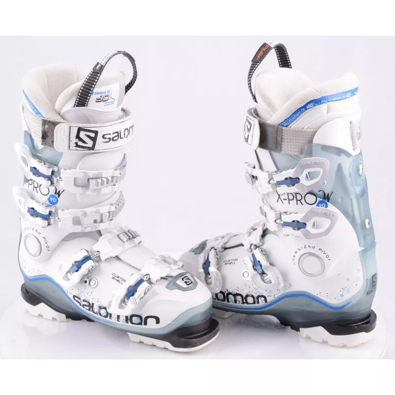 Chaussures Ski Femme SALOMON X PRO 90 W, Transp/white, MY CUSTOM FIT 3D, CUSTOM Shell, OVERSIZED Pivot ( Comme NEUVES ) 3 Chaussures Ski Femme SALOMON X PRO 90 W, Transp/white, MY CUSTOM FIT 3D, CUSTOM Shell, OVERSIZED Pivot ( Comme NEUVES )