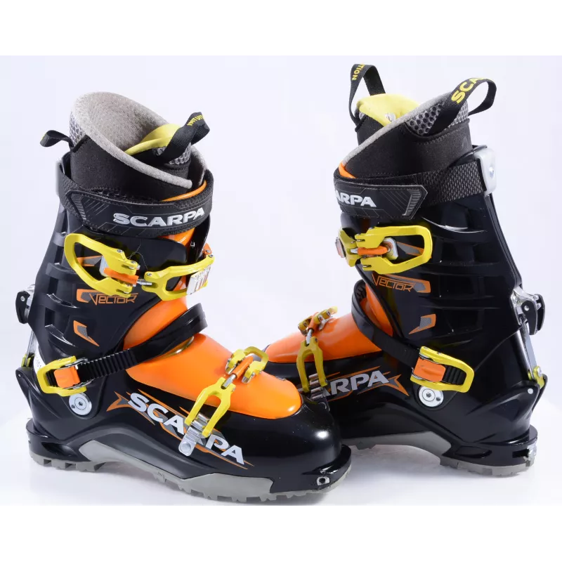 Chaussures Ski Randonnée SCARPA VECTOR, TLT, Axial Alpine Technology, Intuition Pro Flex, Black/orange/yellow ( En PARFAIT état ) 3 Chaussures Ski Randonnée SCARPA VECTOR, TLT, Axial Alpine Technology, Intuition Pro Flex, Black/orange/yellow ( En PARFAIT état )