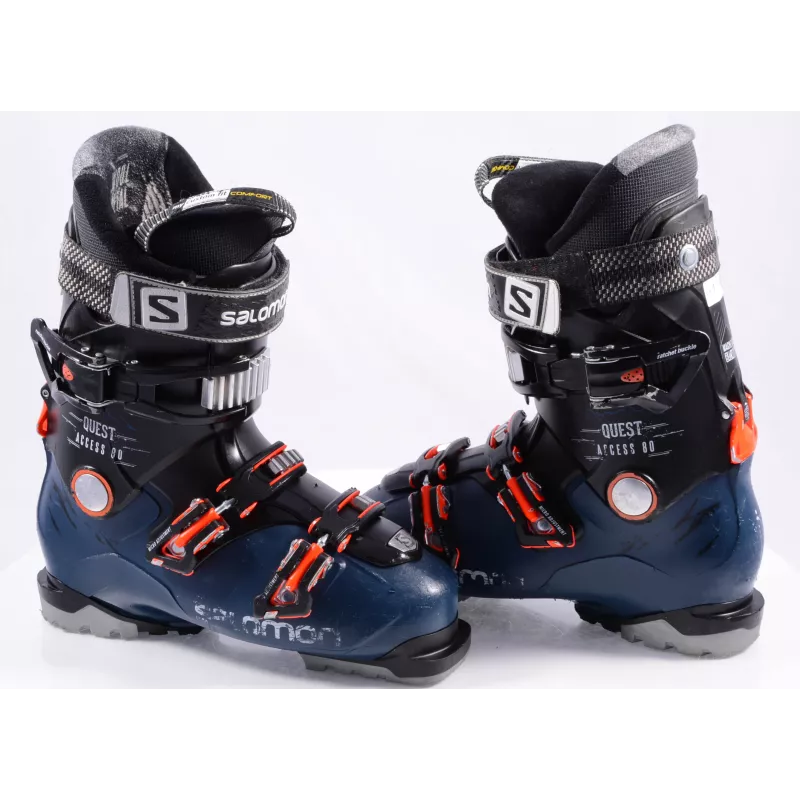 Chaussures Ski SALOMON QUEST ACCESS 80, SKI/WALK, Ratchet Buckle, Magnesium Backbone, Micro, Dark Blue/orange 3 Chaussures Ski SALOMON QUEST ACCESS 80, SKI/WALK, Ratchet Buckle, Magnesium Backbone, Micro, Dark Blue/orange