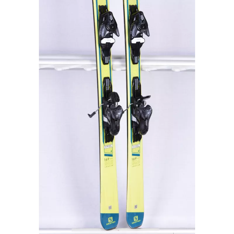 Skis SALOMON S/MAX 6 R 2019 YELLOW, Fiberglass Layer, Woodcore, Powerframe Fiber + Salomon Mercury 11 4 Skis SALOMON S/MAX 6 R 2019 YELLOW, Fiberglass Layer, Woodcore, Powerframe Fiber + Salomon Mercury 11 – Image 2